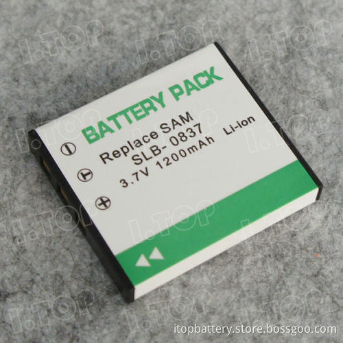 Factory directly sale! digital camera replacement battery for Samsung SLB-0837 with 1200mAh